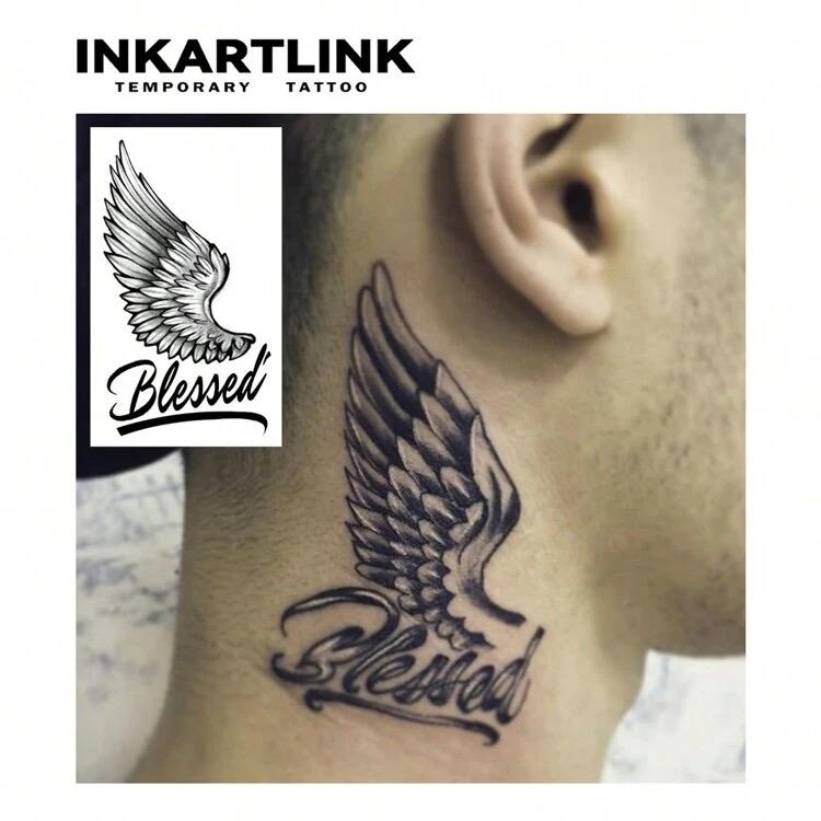 Tattoo, Semi-Permanent Tattoo, Angel, Temporary Tattoo, Long-Lasting, Fake Tattoo, Waterproof, Authentic Tattoo Appearance, Plant-Based