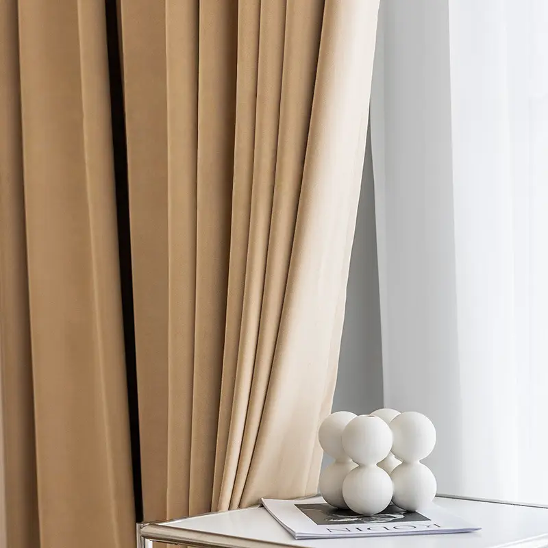 Australian Wool Velvet Curtains Thickened Silk Drapes for Living Room Bedroom Modern Light Blocking High-End Style 1pc