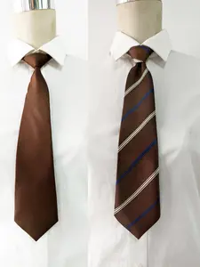 Women's Jk Uniform Shirt Set, Striped Polyester Material, Casual Bow Design, All-Season Wear, Versatile Ladies' Accessories