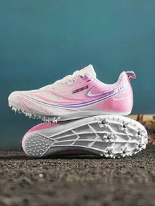 1 Pair Parent-Child Track & Field Shoes Gradient Removable Spikes Breathable Material Excellent Grip For Outdoor Training & Matches Breathable Sneakers