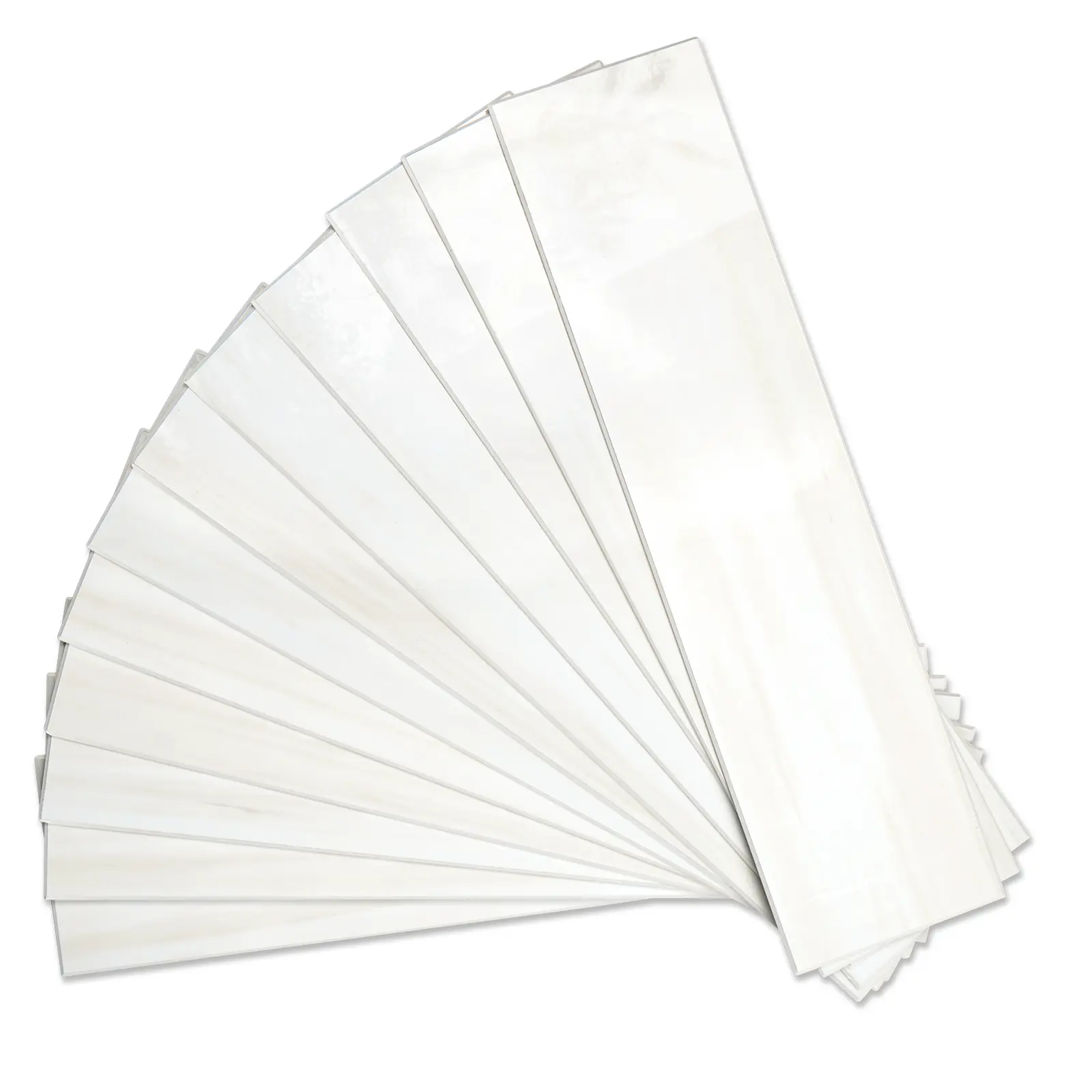 Vamos Tile 40-Piece Peel and Stick Backsplash, Glossy 3''x12'' Subway Tile | Dolomite White with White Grout Wall Tile,PVC Faux Stone Stick on Subway Tiles for Kitchen,Bathroom,Laundry,Camper,Fireplace