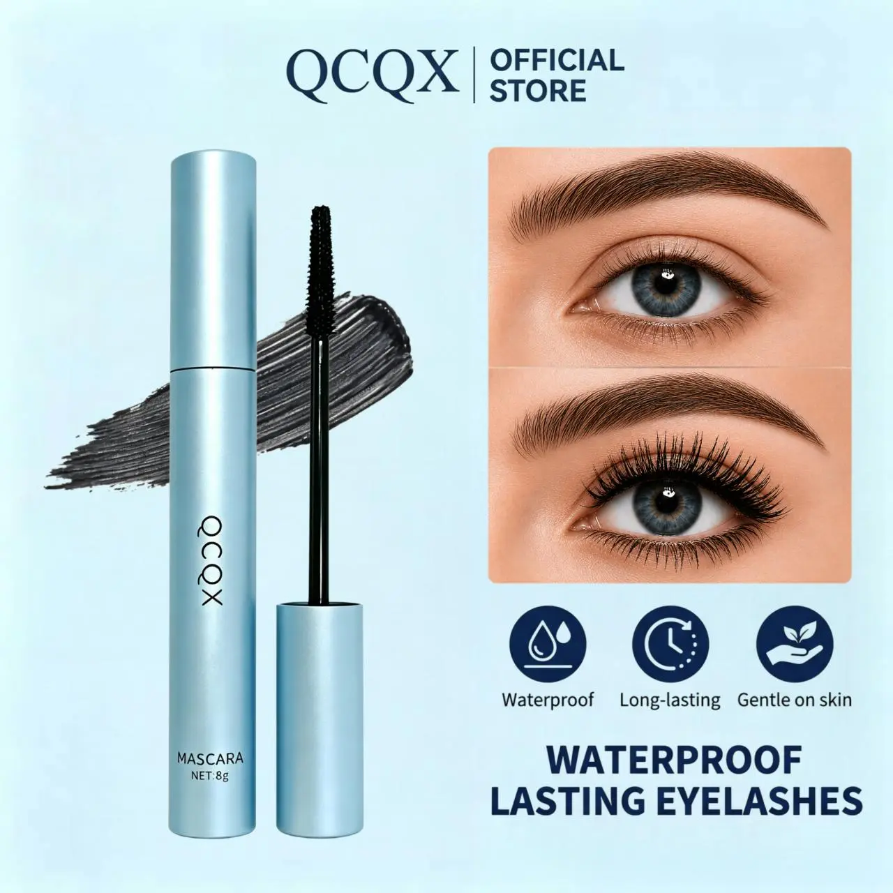 【QCQX】Professional eyelash extension mascara - Ultimate density, remarkable length, waterproof and long-lasting formula