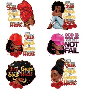 Fashionable Girl Pattern DIY Ironing Transfer Sticker, 6 Counts Colorful Clothes Hot Transfer Sticker, Heat Transfer Sticker, Sewing Accessories, Summer Gift Ideas