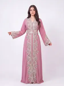Afaf Kuftan - Embrodiered Kuftan Modest for Women, Ethic Print Kaftan, Formal, Modest, Women Gowns, Perfect for Eid, Ramadan, Gifts for Her