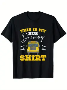 Bus Driver T-Shirt for Men and Women |   School Bus Driver Uniform Tee with Bus Driving, Loose Fit Casual Shirt, S-XXXL (Machine Washable, Year-Round)