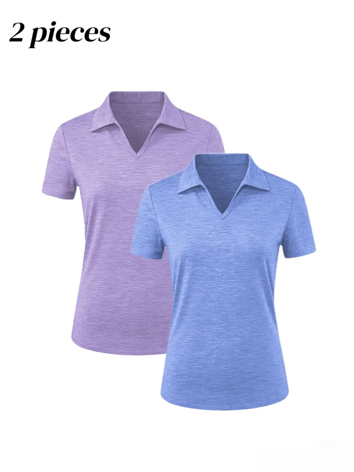 Women's Spring Summer Casual Sports Polo Shirts, Soft Stretch Breathable V Neck Top, Ideal for Tennis Fitness Running Hiking, Fashion Summer Sportswear, Casual Sports Tops
