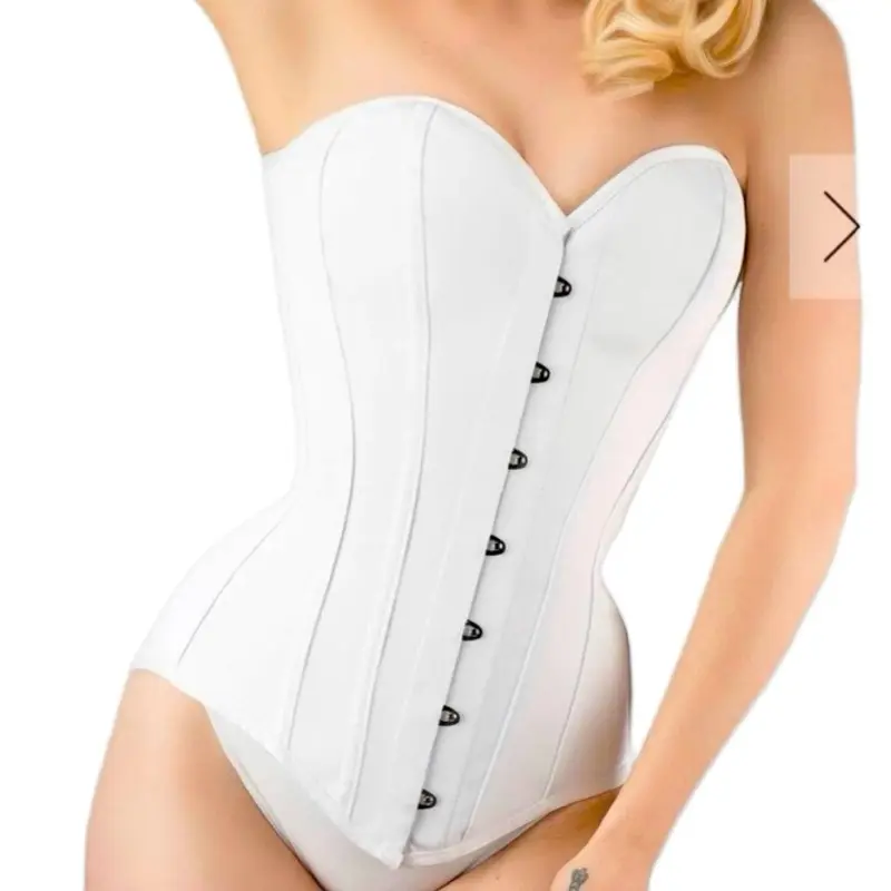 Steel boned lace up corset - white Womenswear Tops Sleeveless Minimalist Basic