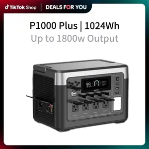 OUKITEL P1000 Plus 1800W Portable Power Station 1024Wh LiFePO4 Battery Fast Charging Solar Powered Genera,USB-C Output，Equipped with a folding solar panel Solar Generatortor for Home Backup & Outdoor Enthusiasts,