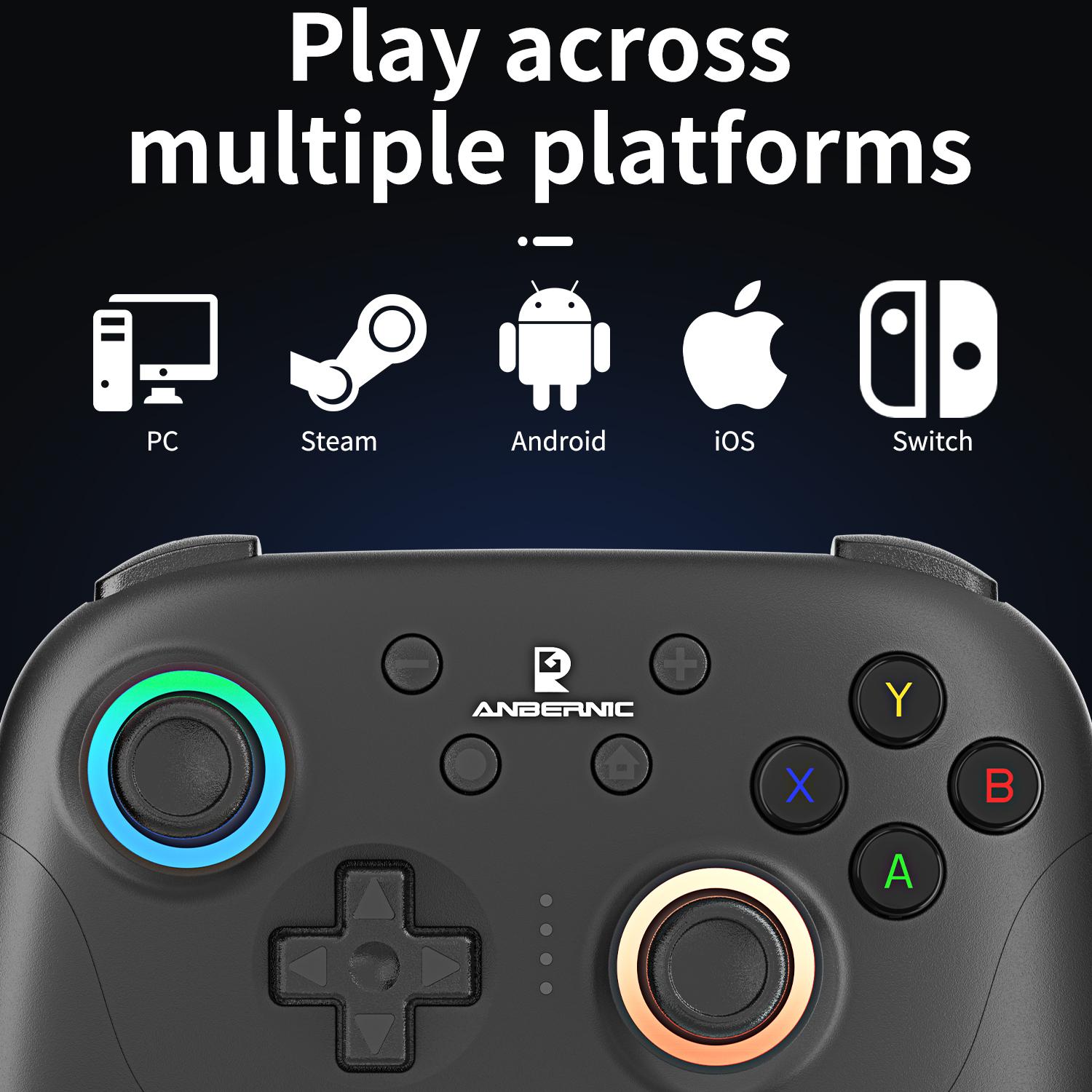 ANBERNIC RG P01 Game Controller Compatible For PC Steam Switch Android IOS Connection Methods Bluetooth 5.3/Wired/2.4G Wireless Game Console Accessories Give high-end gifts Smartphone
