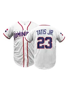 Dominicana #23 Baseball Jersey, Classic Vintage Embroidery Design, Breathable Short Sleeve Baseball Shirt , Hip Hop Hipster Sportswear Button Down Shirts Sports Uniforms Men Women Jersey All Seasons Wear
