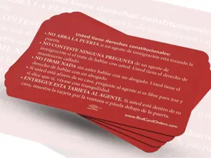 Tarjeta Roja - 20pcs Bilingual Red Card with Information on Constitutional Rights, English & Spanish Instructions, Easy to Carry & Use