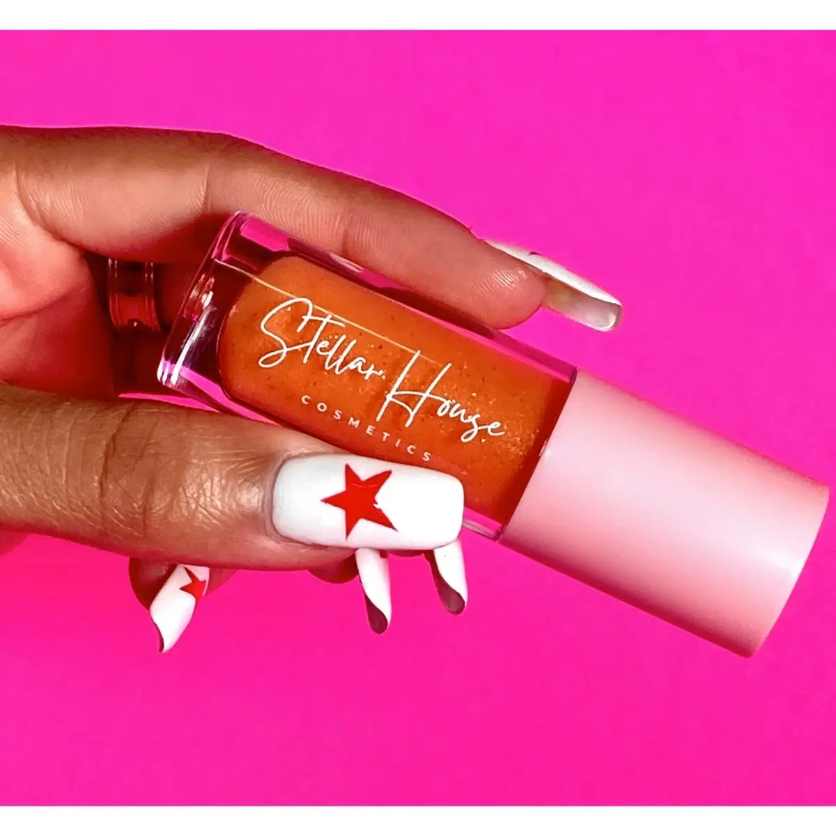 Orange Cupcake Lip Gloss Balm- Rose Gold Shimmer - Butter LipGloss- “Sunbeam Dream” Smoothing Mango Butter- Non sticky-Moisturizing Coconut Oil Vegan - Cruelty Free - Glossy- Moisturizer - Lip Care Hydrating- Hibiscus- Lemon Oil Infused Brightening
