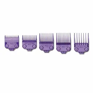 Double-Magnet Purple Razor Blades, Easy to Install, Compact Nano Model, 5-Piece Comb Set 01410, Haircut Scissors Protective Comb