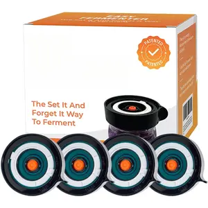 Fermentation  Kit, Mason Jar Airlock Lid, Fermenting  for Wide Mouth Mason Jars, Kimchi, Pickle, and Sauerkraut Fermentation, Pack of 4