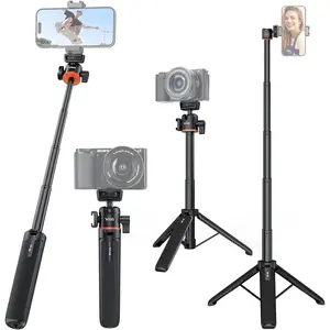 UURIG 21.6" Extension Pole Tripod, Mini Selfie Stick Tripod Stand Handle Grip for DJI  Pocket 3 Webcam  G7X Mark III  ZV-1 RX100 VII A6400 A6600 Cameras Vlogging