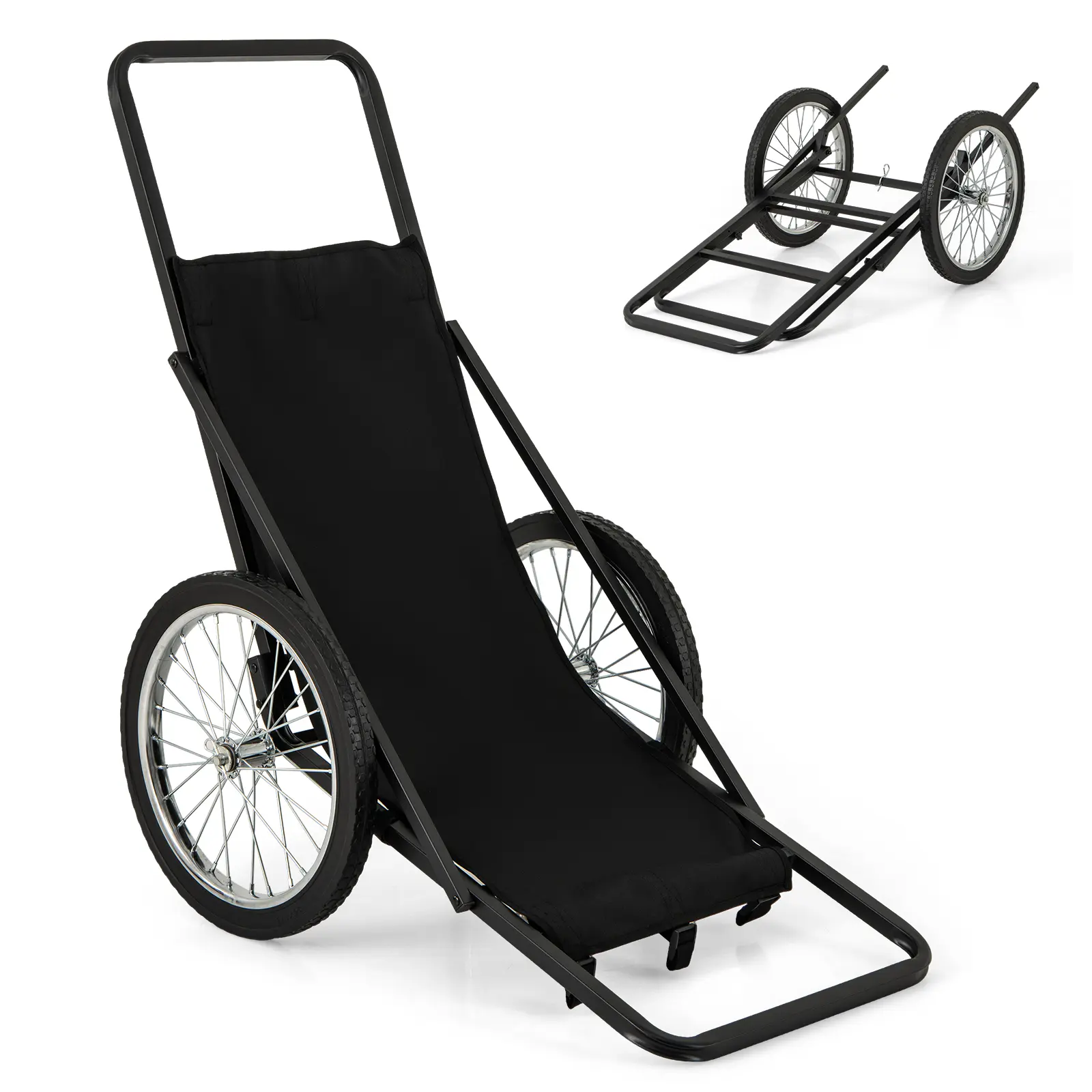 COSTWAY - 550 LBS Folding Deer Game Cart with Polyester Liner for Hunting
