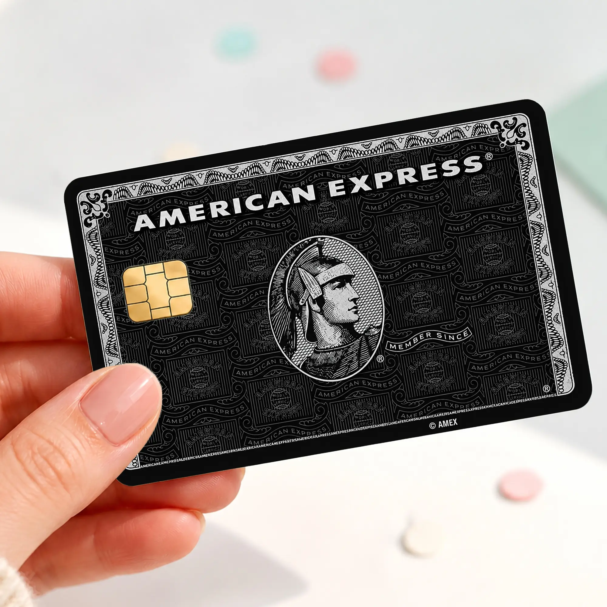 Black Platinum Credit Card Skin, Luxury Centurion Card Sticker