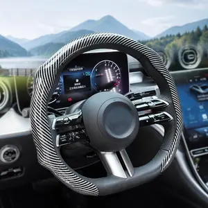Laser Carbon Fiber Pattern steering wheel cover New Quick Turn Non-Slip Design Steering Wheel Protector Universal steering wheel cover Ultra-Thin Universal Grip Cover car accessories fathersdaygift
