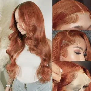 MIRELLE Ginger Wig - 13x6 Synthetic Lace Front Wigs for Women - HD Lace Body Wave Frontal Wig Pre-Plucked with Baby Hair Heat Resistant Fiber 30 Inches 220 Density