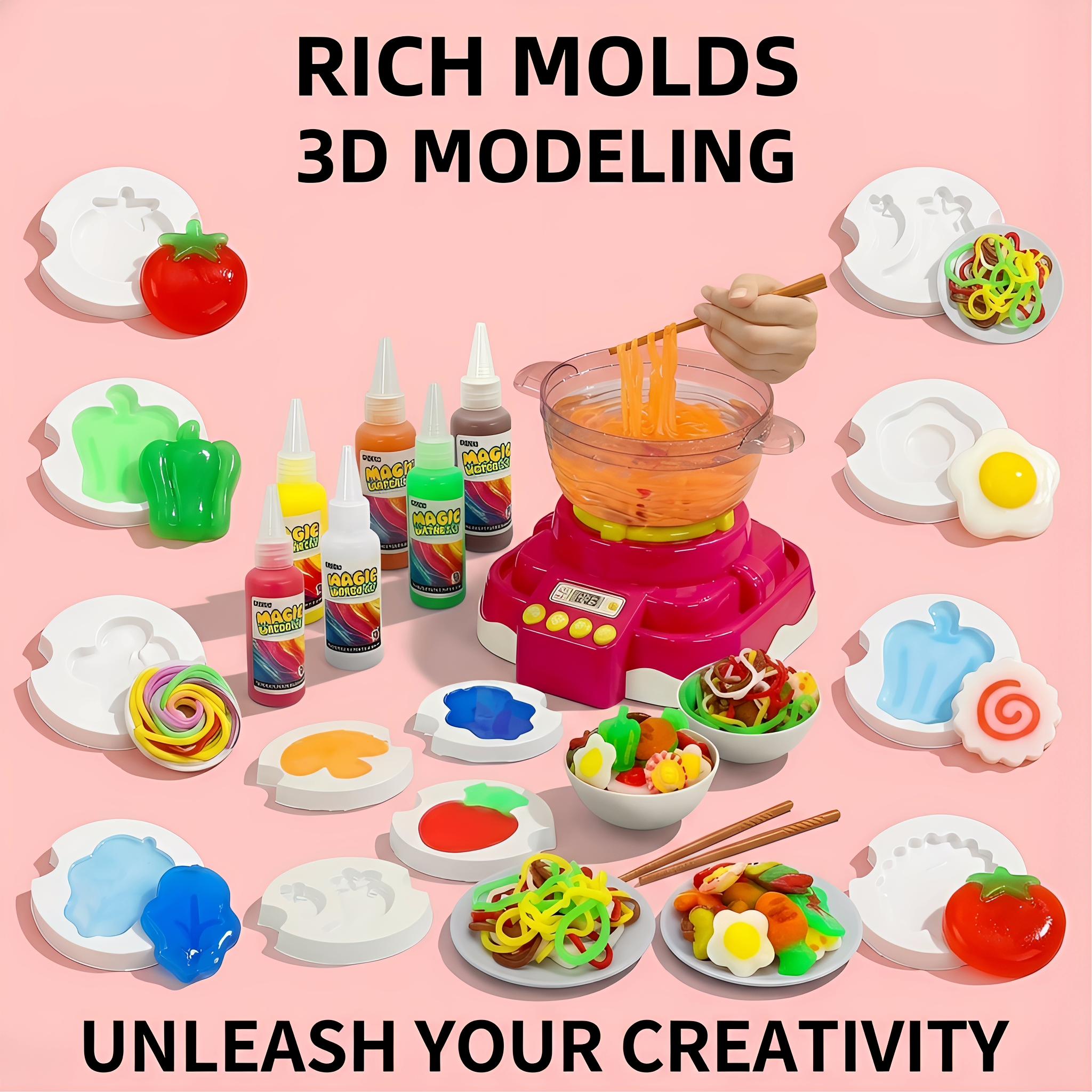 6 Gels & 8 Molds, Magic Water Elf Toy Kit, Water Gel Kit Pets,Make Your Own Squishies Sensory Toys for Kids, Squishy Maker Water Pets, DIY Crafts Kits, Party Favors & Birthday Gifts for Kids Ages 3+