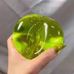 Apple Blue Malt Sugar Soft Gel Toy, Stress Relief Sensory Fidget Toy, Transparent Slow Rebound, Realistic Simulation, Pressure Release