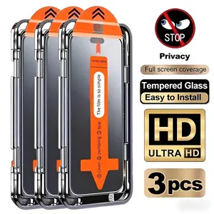 3-Pack Full Coverage Privacy Tempered Glass Film, compatible with iPhone 12Pro Max/12 Pro/iPhone 12, high-definition privacy tempered glass screen protector, 9H+ hardness, scratch-resistant, anti-fingerprint, case-friendly