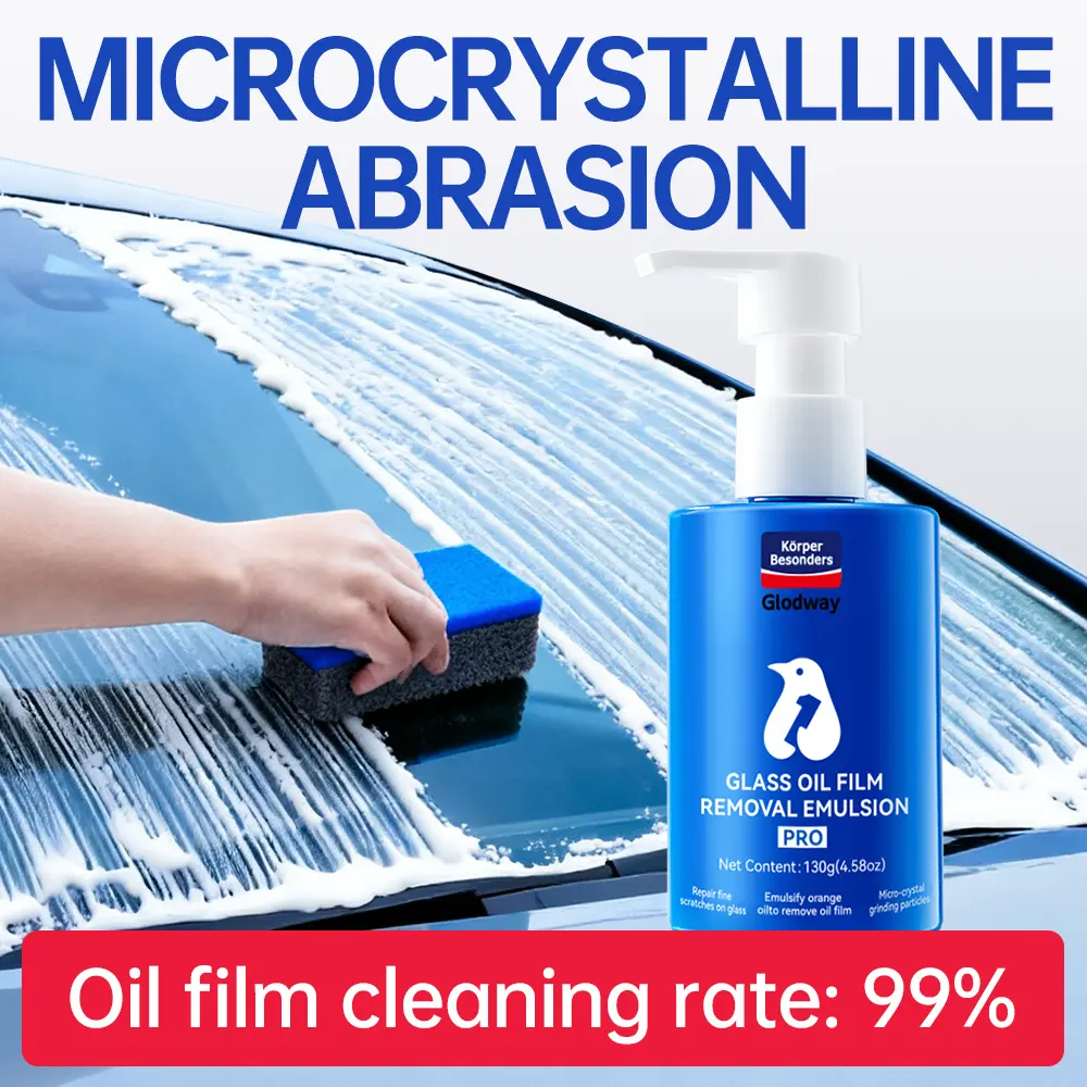 Glodway Car Glass Cleaner Glass Oil Film Remover For Car Windshield,Oil film Remover, Streak-Free Shine on Automotive Windows, and Mirrors, Ammonia Free, for Auto and Home