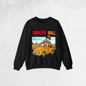 Retro Vintage Son Goku - Dragon Ball Anime Oversized Double Printed Sweater, Anime Manga, Heavyweight Cotton, Gift For Anime Fan, Sweatshirt Manga Crewneck Hoodie Menswear