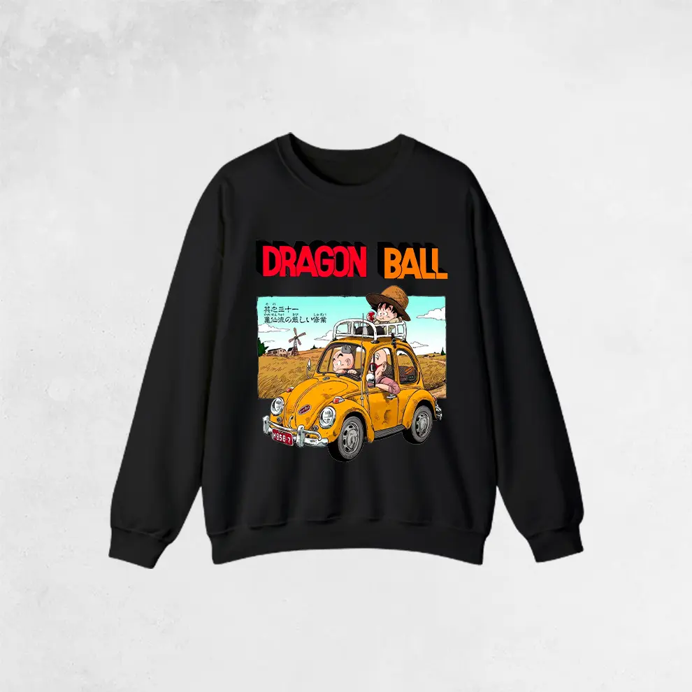 Retro Vintage Son Goku - Dragon Ball Anime Oversized Double Printed Sweater, Anime Manga, Heavyweight Cotton, Gift For Anime Fan, Sweatshirt Manga Crewneck Hoodie Menswear