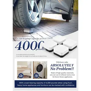 Bed Risers Furniture Risers Heavy-Duty Rectangular Adjustable Block Lift to 3 inches and 4.3 inches Desk, Sofa, Chair Legs, Refrigerator, Washing Machine Support up to 4000 pounds