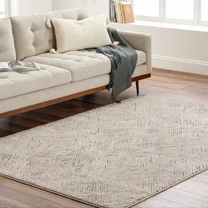 Garza Diamond Textured Washable Rug