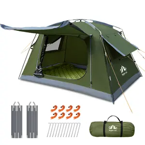Night Cat 1-2 Person Backpacking Rainproof Tent, 6.8'x3.9'x3.6', PU3000mm Waterproof & Windproof with Quick Clip Setup, Lightweight 5lb Pack for Hiking, Camping, Motocamping, Festivals & Outdoor Adventures