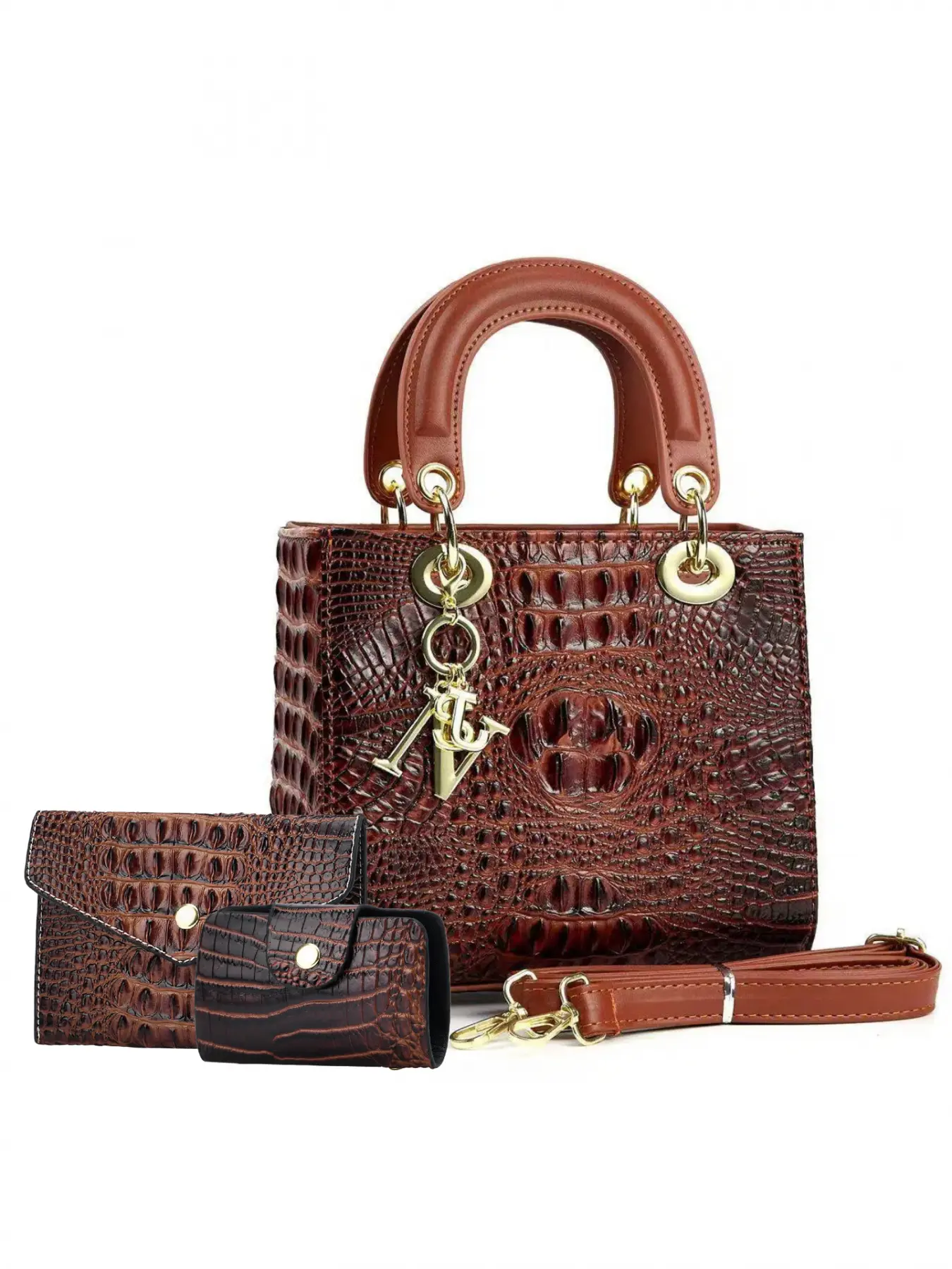Women's handbag set, women's small handbag, crocodile patterned women's dinner bag, multiple colors to choose from, Fashion elegant handbag, women's shoulder bag shoulder bag shoulder bag, Handbag Shoulder Purse, Fashion bags