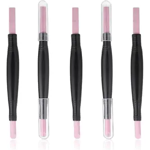 5 Pcs Round Nail File, Double-Headed Nail Polishing Pen Cuticle File Care Set Cuticle Pusher Remover Trimmer Buffer Pen Art Tools Household Beauty Salon Peeling Dead Skin Repairing