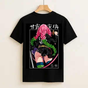 Mitsuri Kanroji Tee – Demon Slayer Fanart Print with Love Hashira Pose on Heavy Cotton for True Otaku Girls