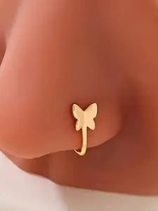 3 piece Elegant Ladies Set - adjustable U-shaped nose clip, no piercings - stars, butterfly design, perfect for everyday wear and parties,