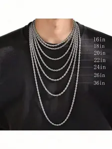 Men's Street Trend Minimalist Chain Necklace, Stainless Steel Necklace, Trendy Vintage Matching Necklace, Chic All-match Jewelry As Gift for Boyfriend