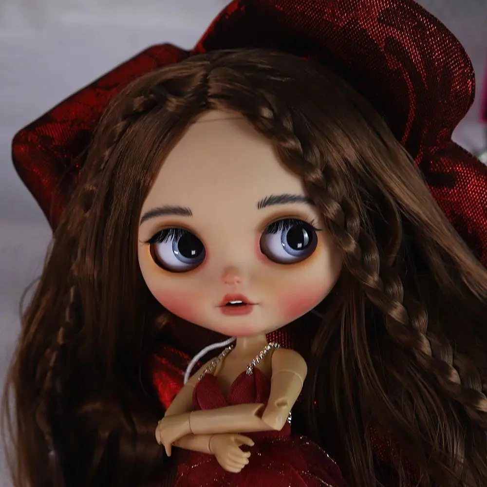ICY DBS Blyth 1/6 Doll Tan Skin Hand Painted Set Long Eyelash Sleeping Eye bjd Doll Set SD