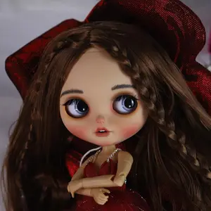 ICY DBS Blyth 1/6 Doll Tan Skin Hand Painted Set Long Eyelash Sleeping Eye bjd Doll Set SD