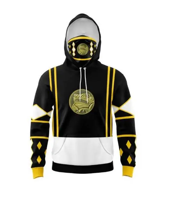 Black Ranger Masked Hoodie - Ninjetti Rangers Anime Graphic Masked Sweatshirt Hoodies - Vintage Streetwear Hoodie - Casual Masked Sweatshirt Hoodies Outfits - Unisex - Trendy Sweatshirt Hoodie