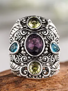 1 PC Retro Style Cubic Zirconia Scrolling Ring For Women For Wedding Engagement Party Jewelry Valentine's Day Gift Vintage Rings