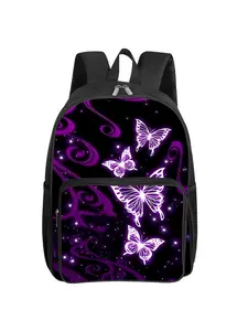 Yellow duck print backpack with front pocket