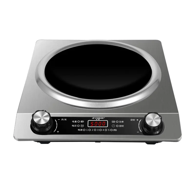 5000W Concave High-Power Induction Cooktop Complete Set - 4500W Multifunction Stovetop, Thick Soup Pot, Rice Cooker, User-Friendly Control Panel for Home Wok Stir-Fry, Kitchen Appliance, Household Appliance