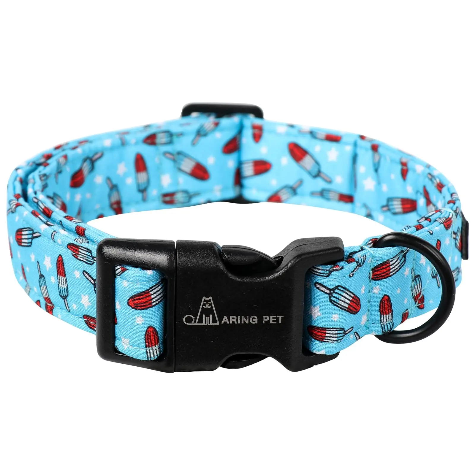 ARING PET Summer Dog Collar — Blue Ice Pop Adjustable Collar with Quick-Release Buckle for Small, Medium & Large Dogs