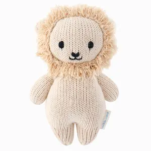 cuddle+kind Baby lion 7" hand-knit doll - gives 5 meals, fair trade, heirloom quality, 100% cotton yarn