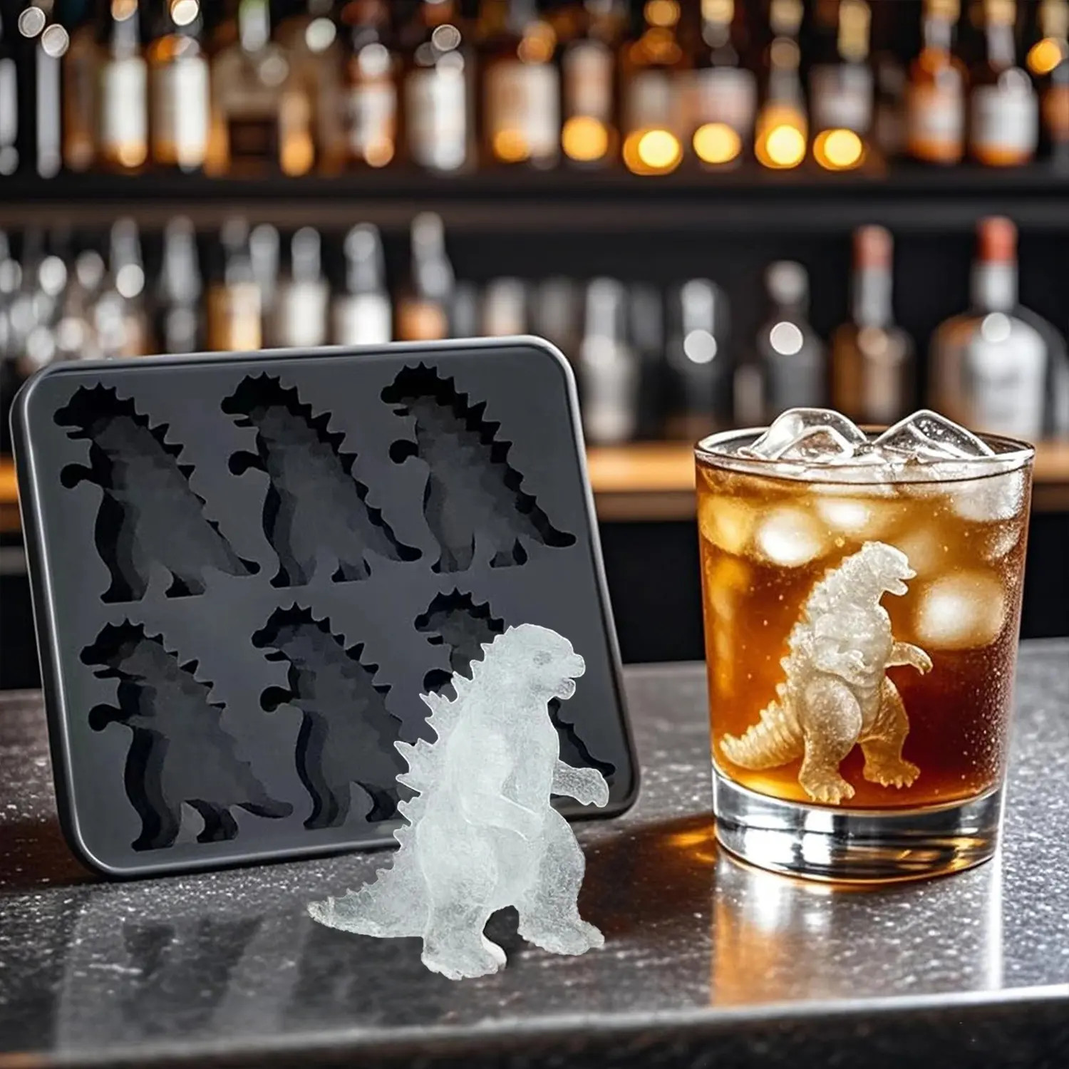 Reusable Silicone Ice Cube Mold Set, 6 Pieces with Lids, Whiskey Ice Cubes Mold, Perfect for Whiskey Cocktails, Freezer Safe, Durable & Easy Release Design, Ice Molds