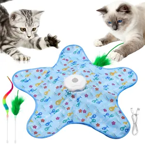 Interactive Unpredicatable Moving Feather Hunting Cat Toy , Hide and Seek Rechargeable Cat toy for bored cat,Automatic Chargeable，Indoor Exercise & Boredom Relief for All Breeds cats , #SummerWins #DealsForYouDays