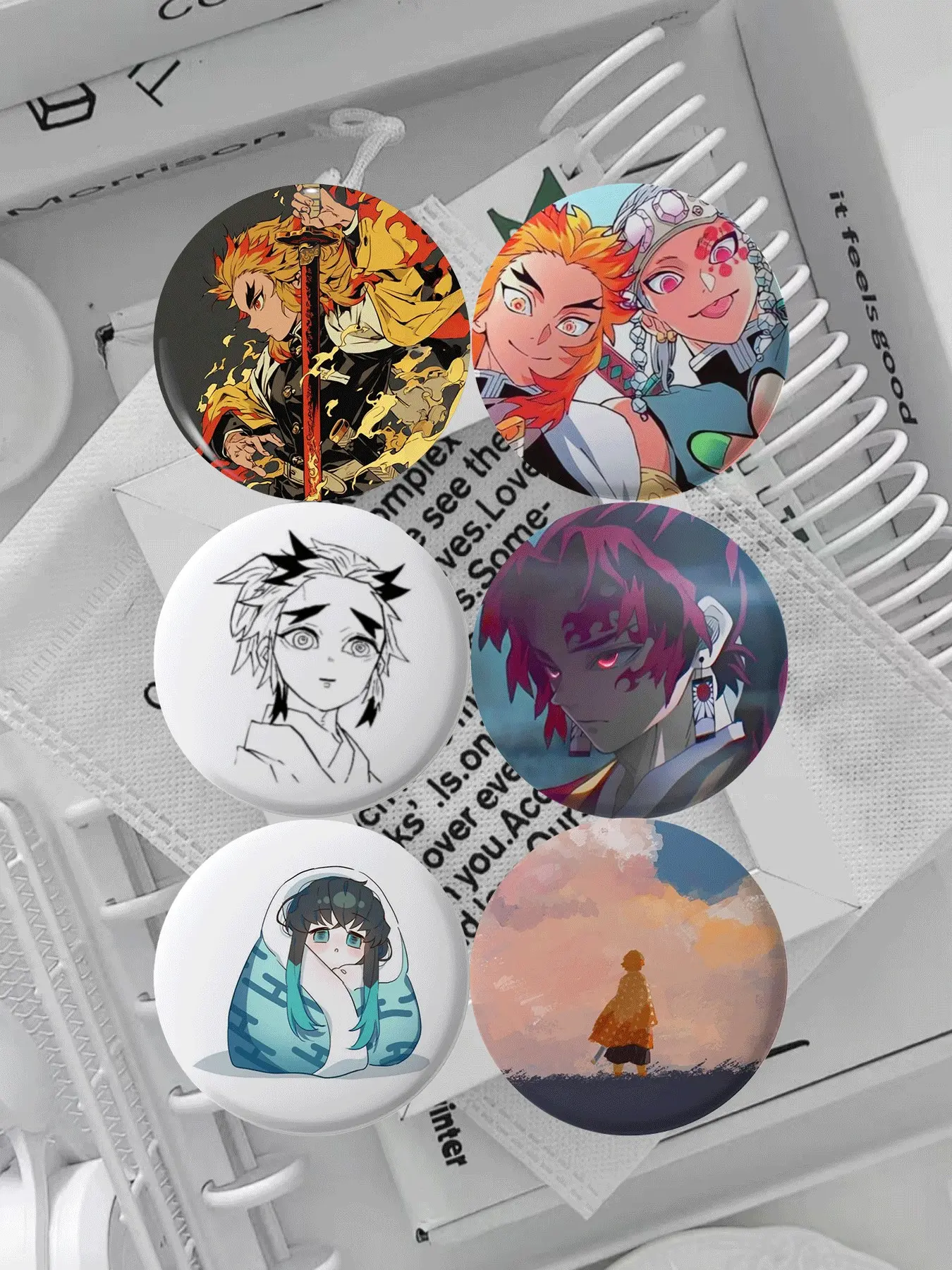 This Demon Slayer brooch set, Lapel brooch, Fashion Lapel Pin is for bags, T-shirts. These badges, accessories, Drop set pins, and decorative pendants enhance the look of everyday items and make a gift. Ideal for birthday gifts or as a festive accessory