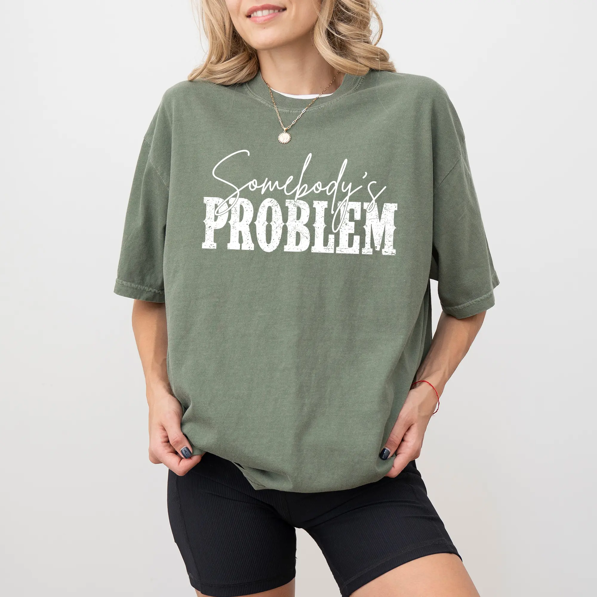 Somebody's Problem Shirt, Funny Women T-shirt, Funny Girlfriend Graphic Printed Tee, Funny Tee For Girl, Western Cowboy Style, Soft Fabric Short Sleeve Tee, Comfort Shirts For Her, Women's Tops, Womenswear, Menswear, Cotton Fabric Relaxed Fit Chic Style
