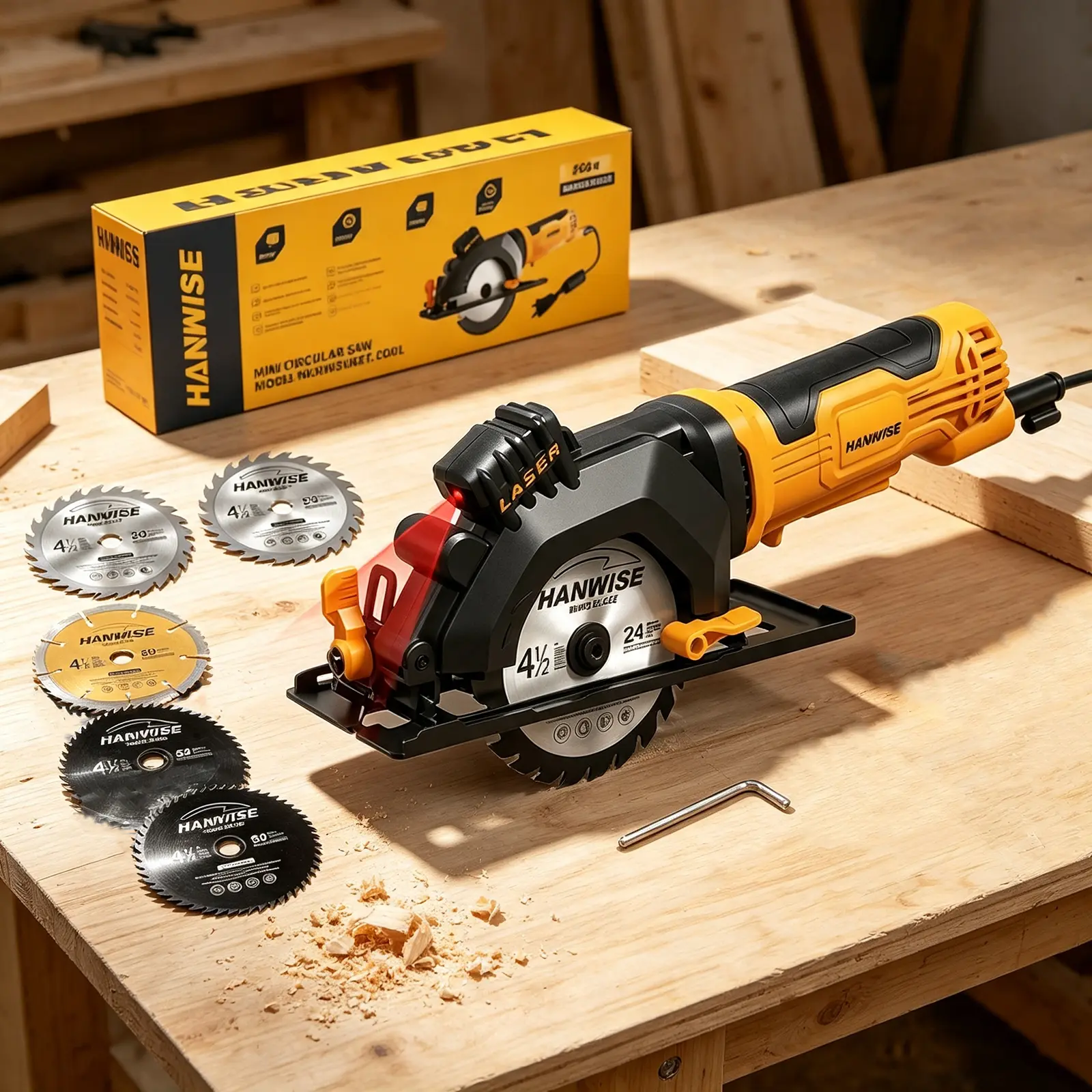 Compact Corded Circular Saw with Laser Guide